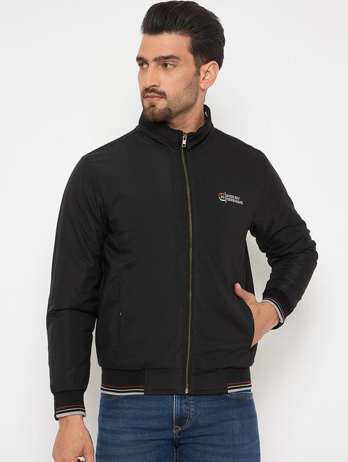 men solid long sleeves bomber jacket - 21841381 - Very Small Image - 1
