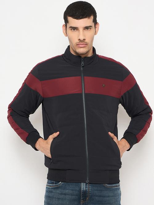 men color block long sleeve bomber jacket - 21841387 - Very Small Image - 1
