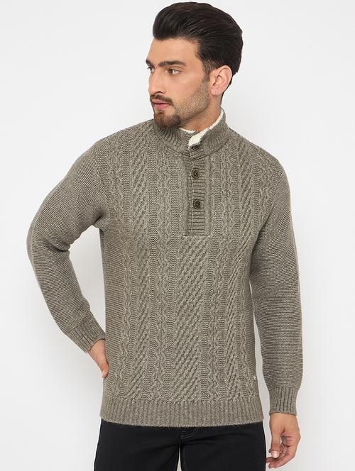 men self design long sleeve pullover sweater - 21841413 - Very Small Image - 1