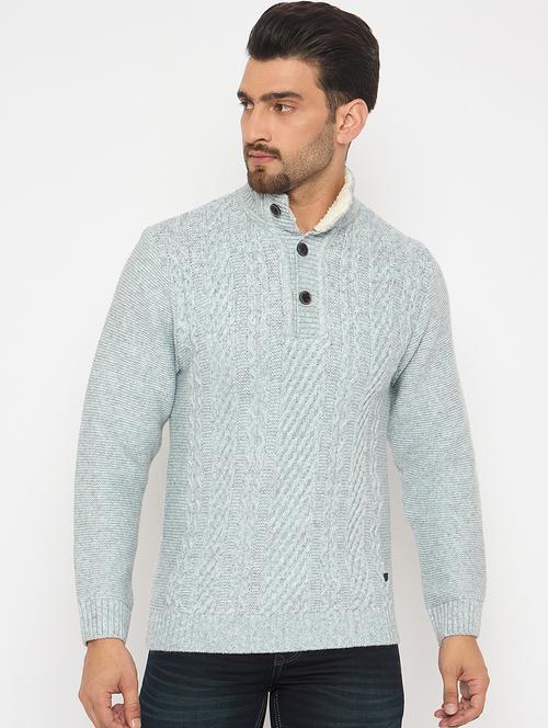 men self design long sleeve pullover sweater - 21841414 - Very Small Image - 1