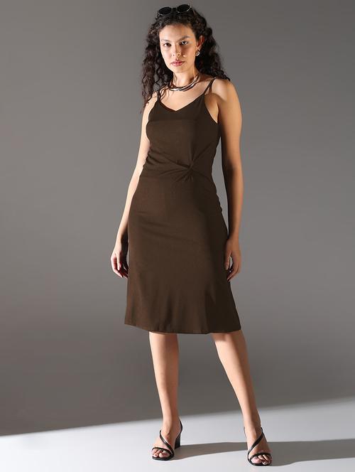 women solid shoulder strap shift dress - 21841473 - Very Small Image - 1