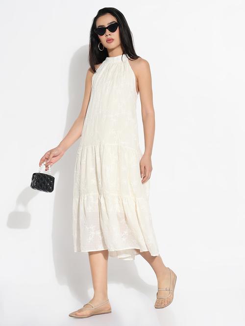 women solid halter neck tiered dress - 21841477 - Very Small Image - 1