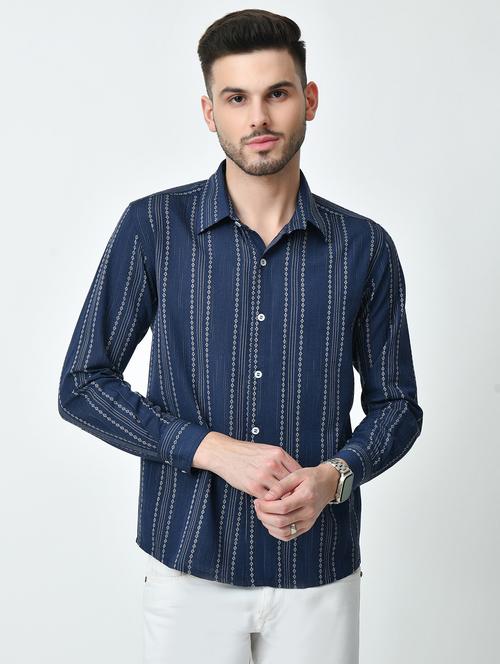 men striped long sleeve regular fit casual shirt - 21841544 - Very Small Image - 1