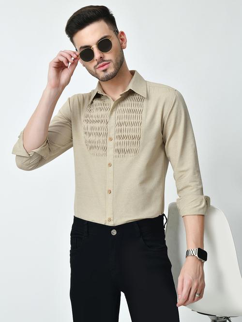 men solid long sleeve regular fit casual shirt - 21841550 - Very Small Image - 1