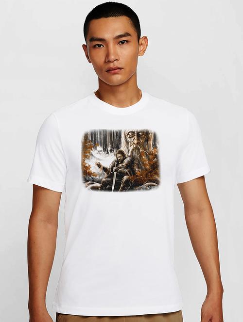 men white round neck regular fit t-shirt - 21841705 - Very Small Image - 1