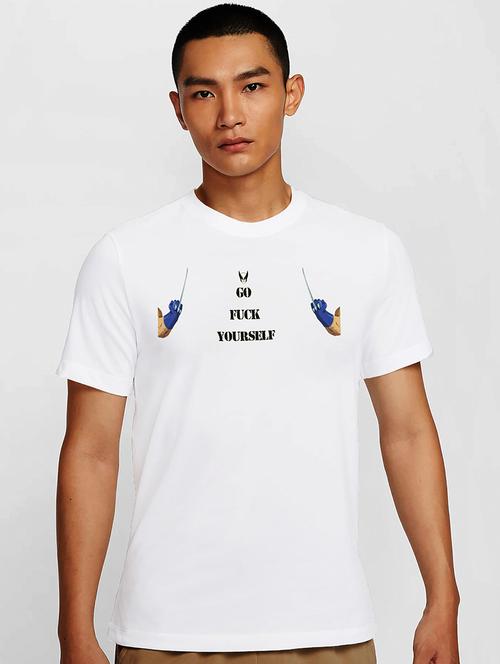 Men White Round Neck Regular Fit T-shirt - 21841750 - Very Small Image - 1