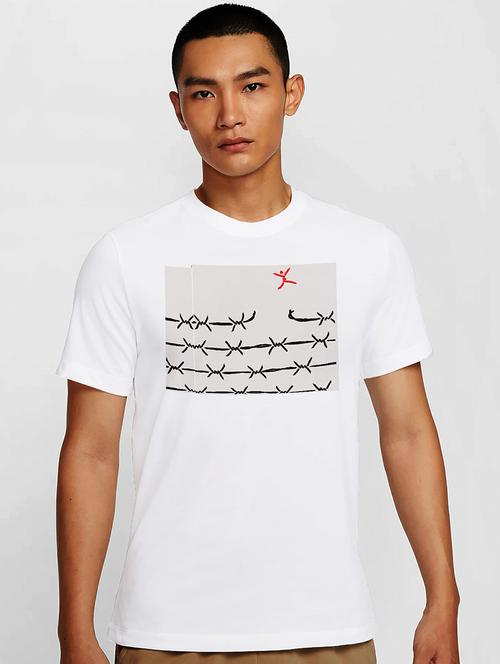 men white round neck regular fit t-shirt - 21842010 - Very Small Image - 1