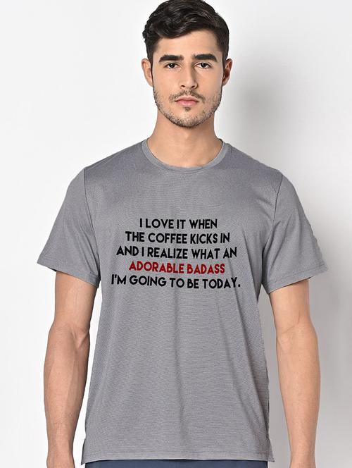 men grey round neck regular fit t-shirt - 21842240 - Very Small Image - 1