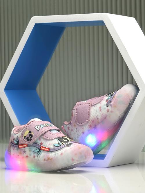 Girls Pink Velcro Closure Sneaker - 21842889 - Very Small Image - 1