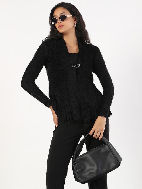 women solid long sleeves regular shrug - 21842915 - Very Small Image - 1