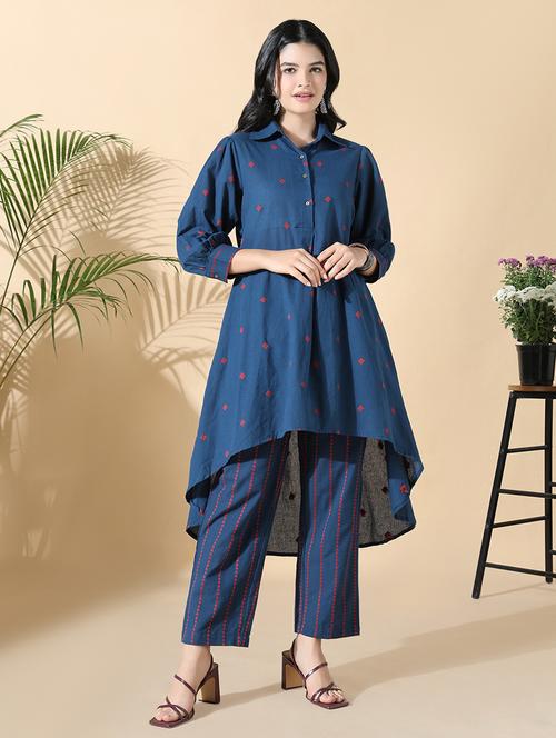 women self design three quarter sleeve kurta pant set - 21842944 - Very Small Image - 1