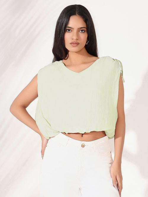 women solid sleeveless blouson top - 21843009 - Very Small Image - 1