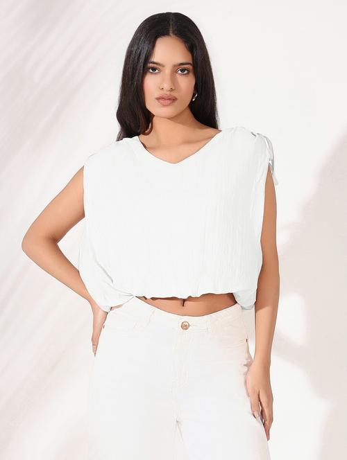 women solid sleeveless blouson top - 21843011 - Very Small Image - 1