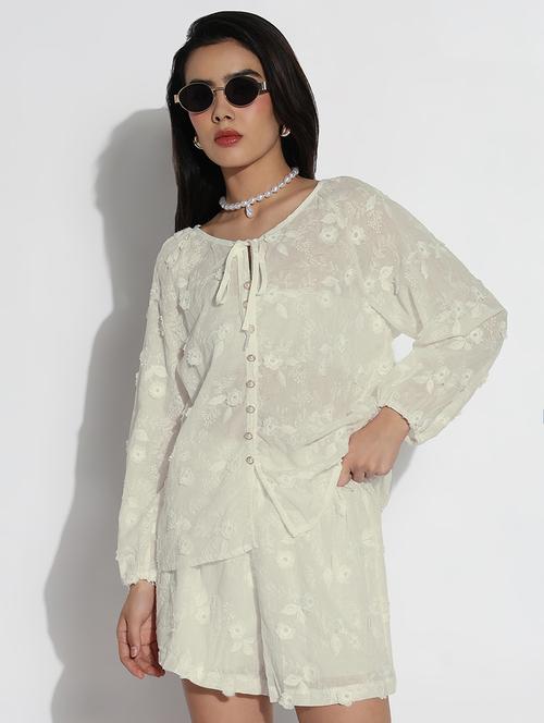 women embroidered top and shorts co-ord set - 21843078 - Very Small Image - 1