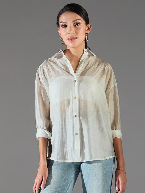 women collared long sleeves high-low shirt - 21843112 - Very Small Image - 1