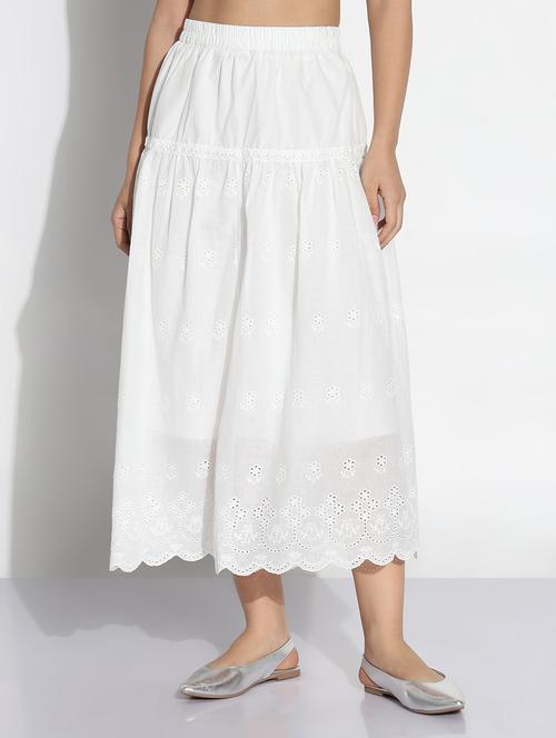 women solid high rise tiered skirt - 21843157 - Very Small Image - 1