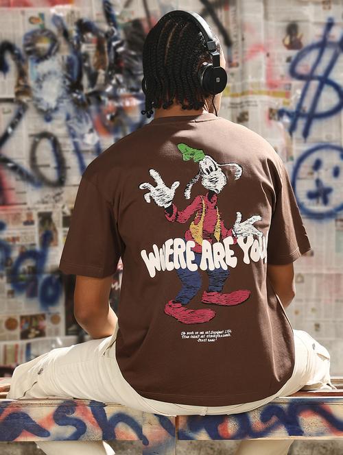 men front & back print round neck regular fit t-shirt - 21843260 - Very Small Image - 1