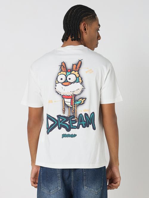 men front & back print round neck regular fit t-shirt - 21843267 - Very Small Image - 1