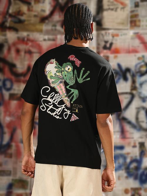 men back print round neck regular fit t-shirt - 21843298 - Very Small Image - 1