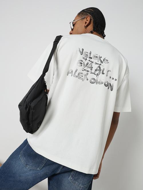 men front & back print round neck regular fit t-shirt - 21843306 - Very Small Image - 1