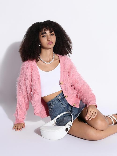 women solid long sleeves cardigan - 21843387 - Very Small Image - 1