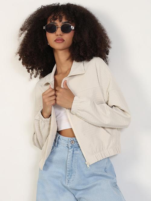 women solid collared long sleeves jacket - 21843505 - Very Small Image - 1