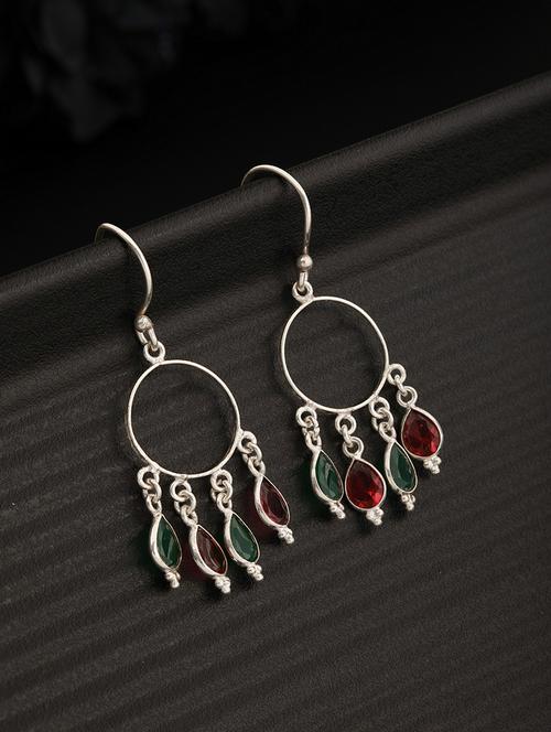 sliver-plated contemporary drop earrings - 21843716 - Very Small Image - 1