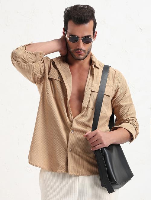 men long sleeve corduroy casual shirt - 21843803 - Very Small Image - 1