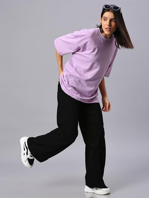 women solid drop shoulder oversized t-shirt - 21844021 - Very Small Image - 1