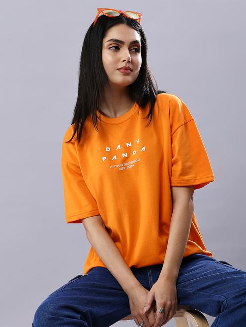 women printed drop shoulder oversized t-shirt - 21844028 - Very Small Image - 1