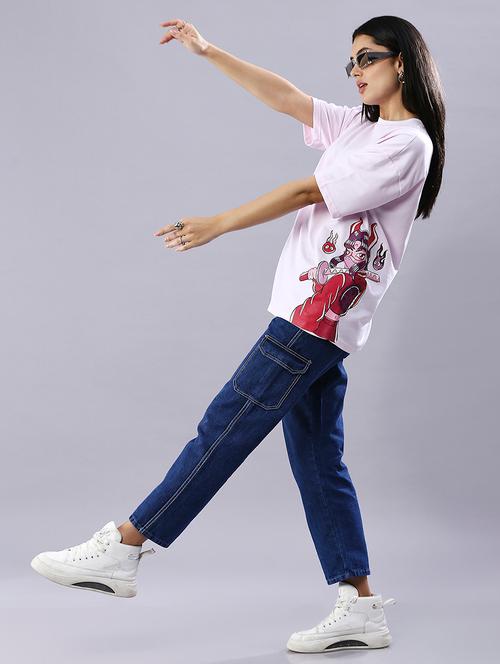 women printed drop shoulder oversized t-shirt - 21844035 - Very Small Image - 1