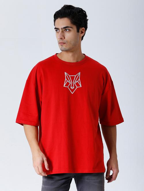 men red printed short sleeve oversized t-shirt - 21844065 - Very Small Image - 1