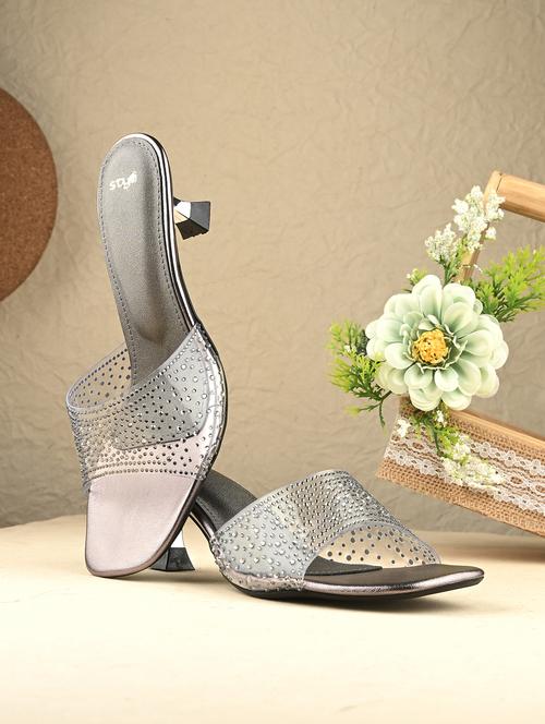 women grey embellished sandal - 21844104 - Very Small Image - 1
