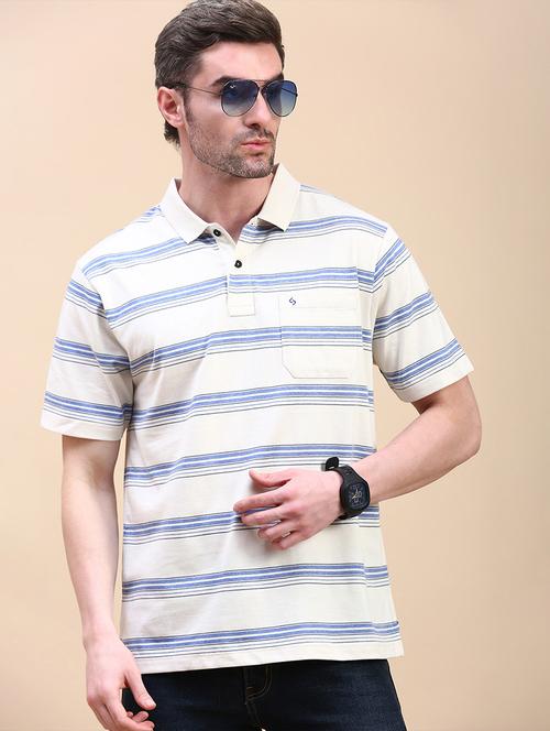men stripes short sleeve regular fit polo t-shirt - 21844303 - Very Small Image - 1