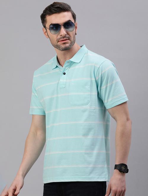 men stripes short sleeve regular fit polo t-shirt - 21844305 - Very Small Image - 1