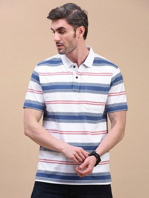 men stripes short sleeve regular fit polo t-shirt - 21844306 - Very Small Image - 1