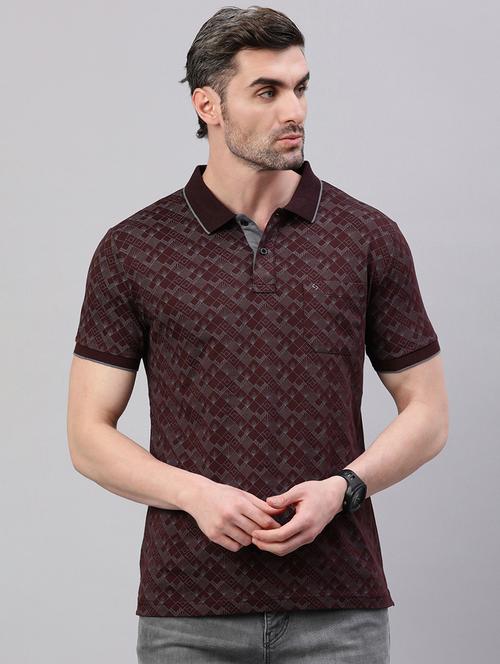 men printed short sleeve slim fit polo t-shirt - 21844319 - Very Small Image - 1