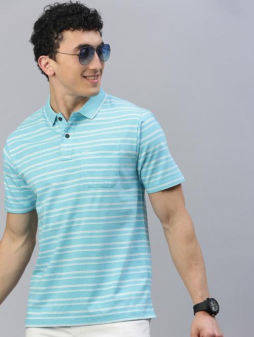 men stripes short sleeve regular fit polo t-shirt - 21844328 - Very Small Image - 1