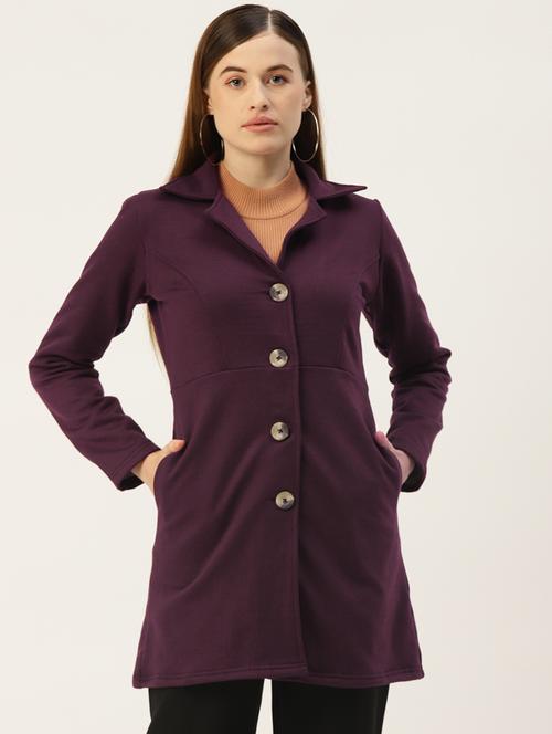 women solid long sleeves trench coat - 21844846 - Very Small Image - 1