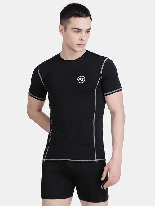 men solid round neck slim fit sports t-shirt - 21844990 - Very Small Image - 1