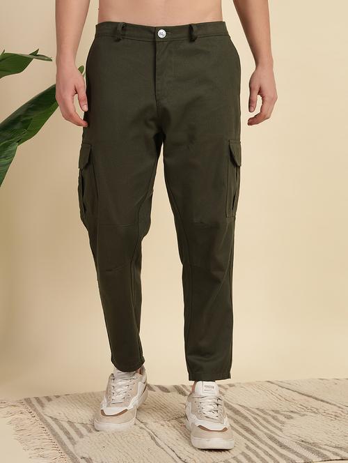 men solid mid rise regular fit cargo - 21845040 - Very Small Image - 1