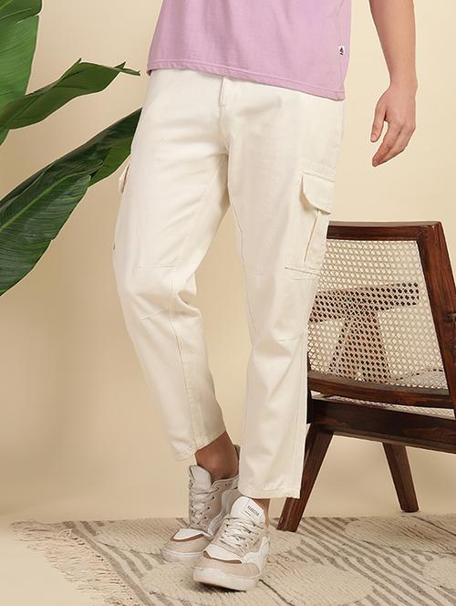 men solid mid rise regular fit cargo - 21845041 - Very Small Image - 1