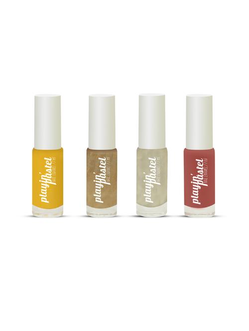 neyah playin pastel combo set of 4 - 7ml each- 127 omi sunshine - 132 bronze flicker - 128 pearl white - 110 salmon - 21845563 - Very Small Image - 1