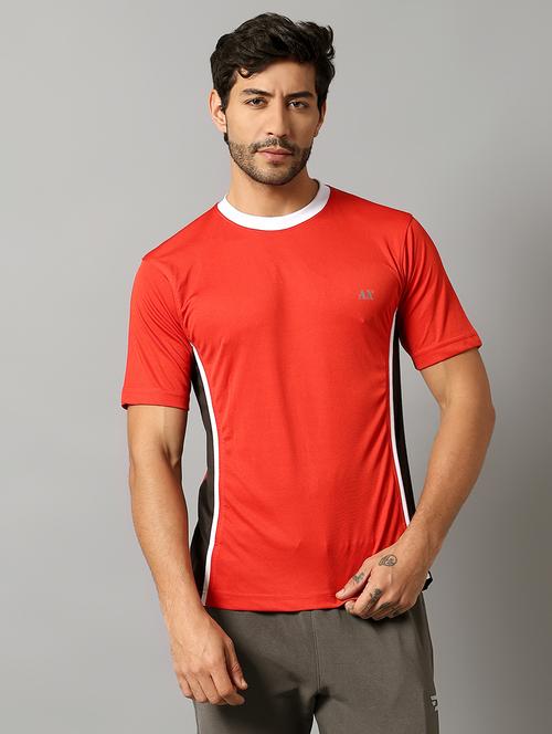 men red solid short sleeve sport t-shirt - 21845581 - Very Small Image - 1