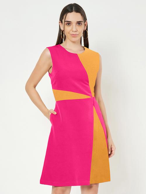 women color blocked sleeveless a-line dress - 21851430 - Very Small Image - 1
