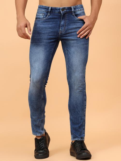 men blue mid rise ankle length denim jean - 21853420 - Very Small Image - 1
