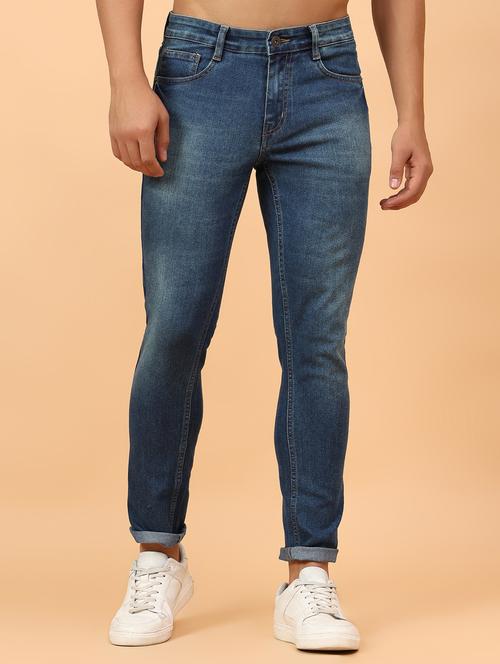 men blue mid rise ankle length denim jean - 21853421 - Very Small Image - 1