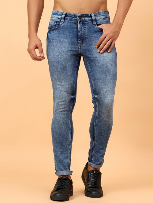 men blue mid rise ankle length denim jean - 21853422 - Very Small Image - 1