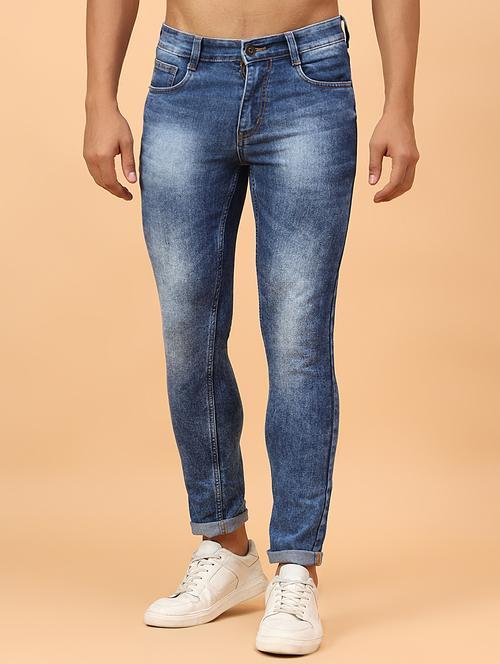 men blue mid rise ankle length denim jean - 21853427 - Very Small Image - 1