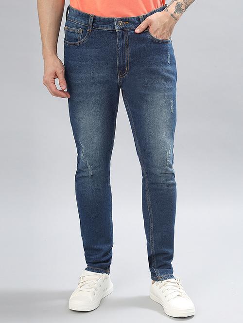 men blue mid rise ankle length denim jean - 21853428 - Very Small Image - 1